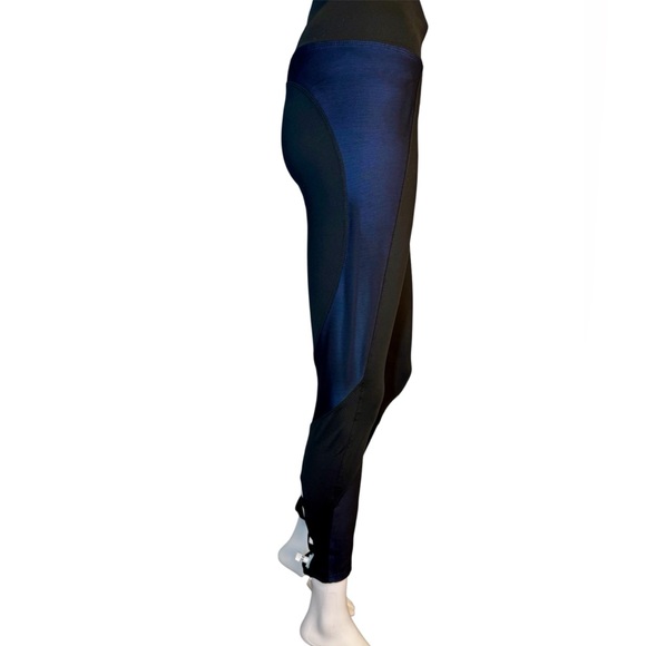 NWT BCBGMaxAzria Leggings Athletic Pants Allegra Yoga Black Blue MED - Picture 3 of 16